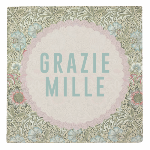 Grazie Mille - personalised beer coaster by The 13 Prints