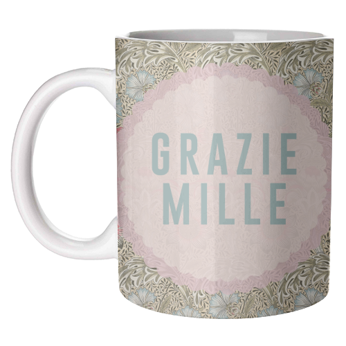 Grazie Mille - unique mug by The 13 Prints