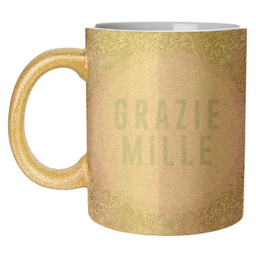 Grazie Mille - unique mug by The 13 Prints