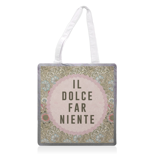 Il Dolce Far Niente - printed canvas tote bag by The 13 Prints