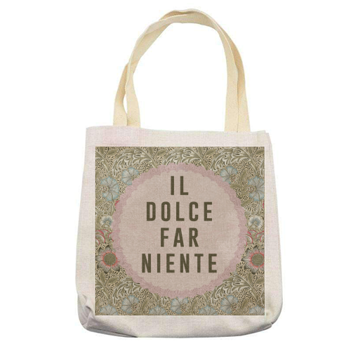 Il Dolce Far Niente - printed canvas tote bag by The 13 Prints