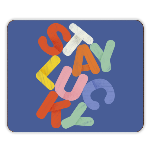 Stay Lucky: A Colorful Reminder of Positivity - designer placemat by Ania Wieclaw