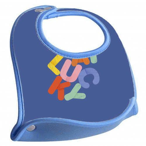 Stay Lucky: A Colorful Reminder of Positivity - feeding bib by Ania Wieclaw