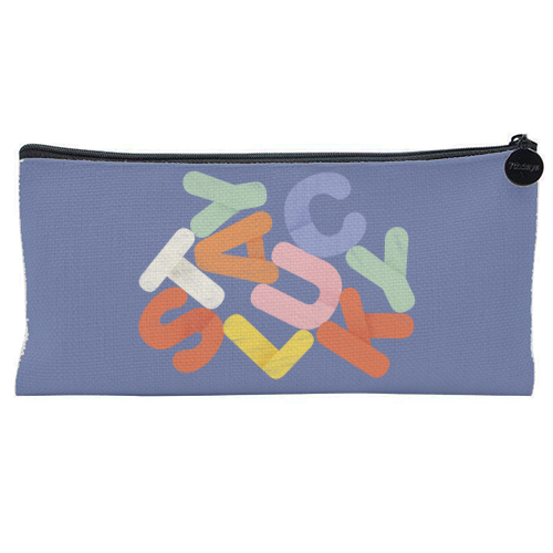 Stay Lucky: A Colorful Reminder of Positivity - flat pencil case by Ania Wieclaw