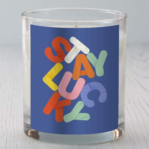 Stay Lucky: A Colorful Reminder of Positivity - scented candle by Ania Wieclaw