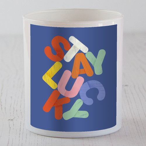 Stay Lucky: A Colorful Reminder of Positivity - scented candle by Ania Wieclaw