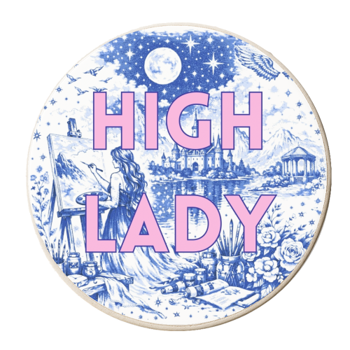 High Lady - personalised beer coaster by Lilly Rose