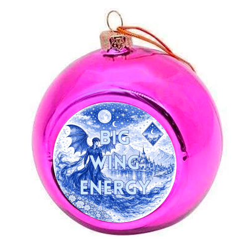 Big Wing Energy - colourful christmas bauble by Lilly Rose