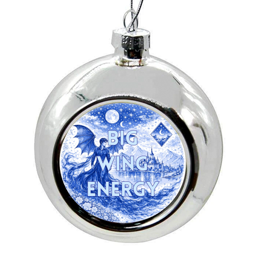 Big Wing Energy - colourful christmas bauble by Lilly Rose