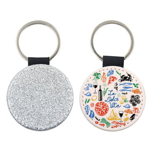La Dolce Vita Mediterranean Food Illustration - keyring by EZbie