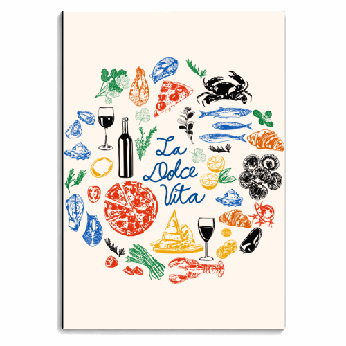 La Dolce Vita Mediterranean Food Illustration - personalised A4, A5, A6 notebook by EZbie