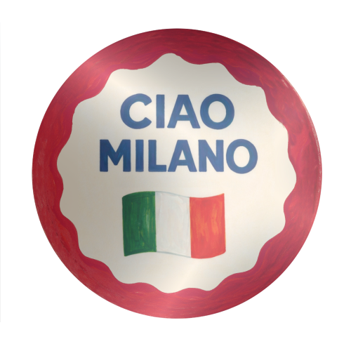 Ciao Milano - Circle Sticker by Ms Doodle