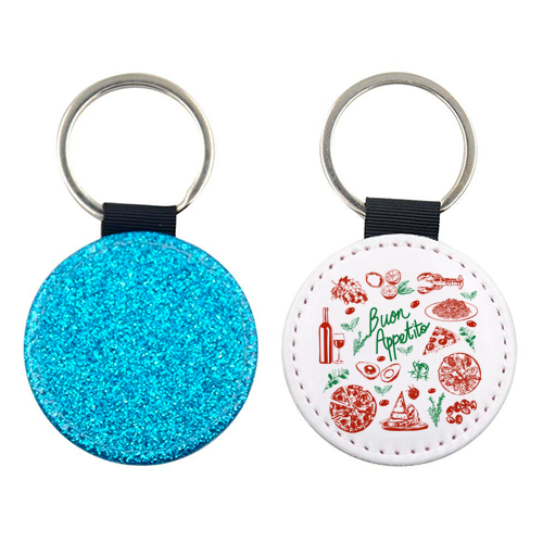 Buon Appetito Italian Food Doodles Illustration - keyring by EZbie