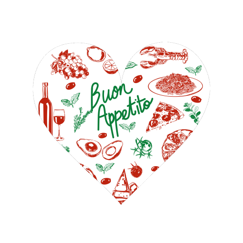 Buon Appetito Italian Food Doodles Illustration - Magnet by EZbie