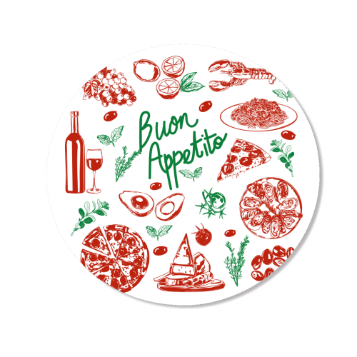 Buon Appetito Italian Food Doodles Illustration - Magnet by EZbie