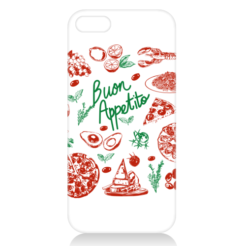 Buon Appetito Italian Food Doodles Illustration - unique phone case by EZbie
