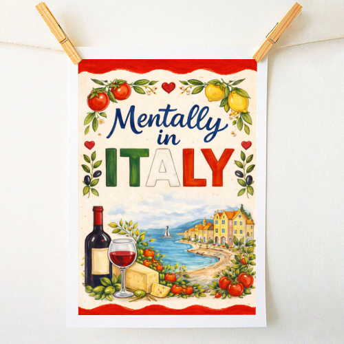 Mentally in Italy - A1 - A4 art print by Ms Doodle