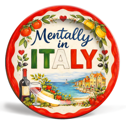 Mentally in Italy - ceramic dinner plate by Ms Doodle