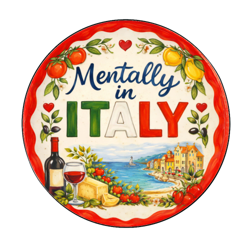 Mentally in Italy - Circle Sticker by Ms Doodle