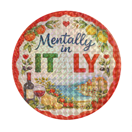Mentally in Italy - Circle Sticker by Ms Doodle