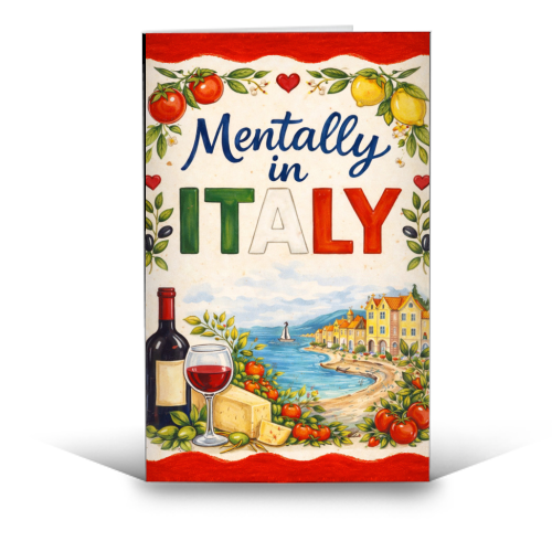 Mentally in Italy - funny greeting card by Ms Doodle