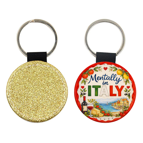 Mentally in Italy - keyring by Ms Doodle