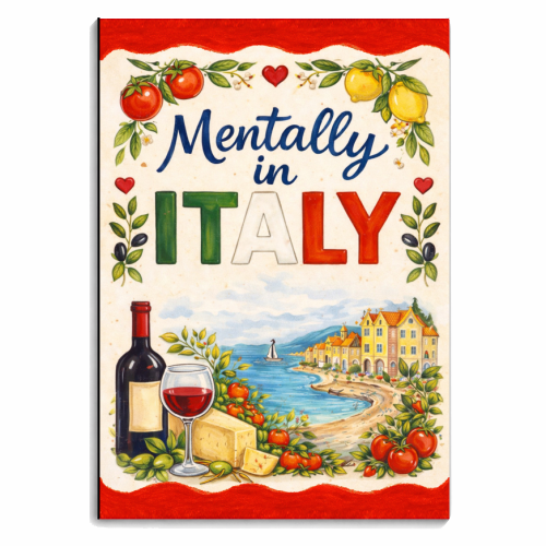 Mentally in Italy - personalised A4, A5, A6 notebook by Ms Doodle