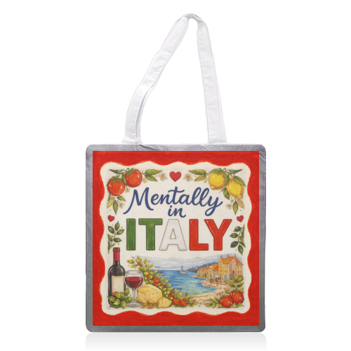 Mentally in Italy - printed canvas tote bag by Ms Doodle