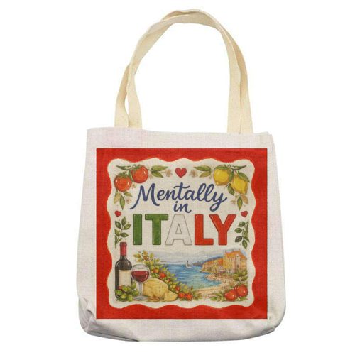 Mentally in Italy - printed canvas tote bag by Ms Doodle