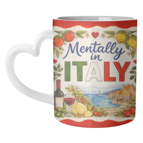 Mentally in Italy - unique mug by Ms Doodle