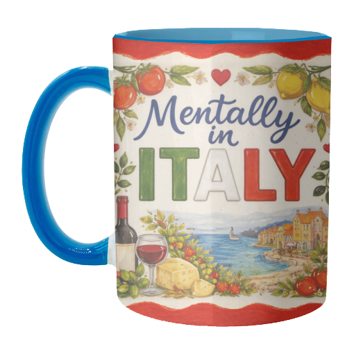 Mentally in Italy - unique mug by Ms Doodle