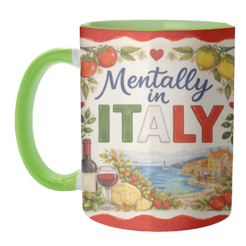 Mentally in Italy - unique mug by Ms Doodle