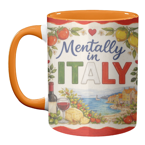 Mentally in Italy - unique mug by Ms Doodle