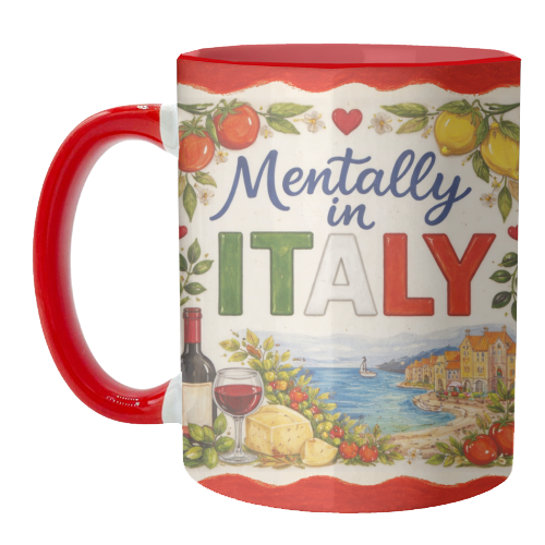 Mentally in Italy - unique mug by Ms Doodle