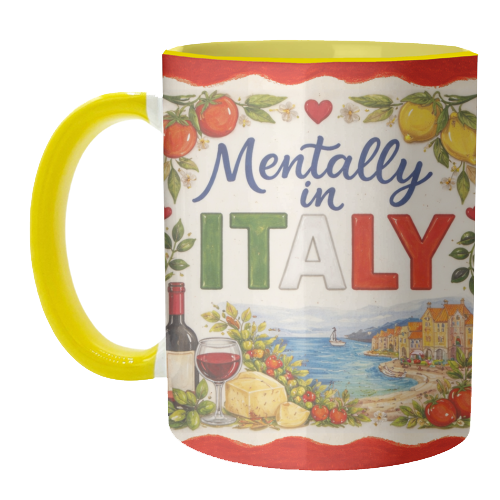 Mentally in Italy - unique mug by Ms Doodle