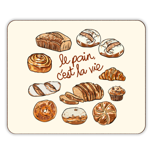 Le Pain C'est La Vie – Bread is Life French Bakery Illustration - designer placemat by EZbie