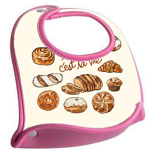 Le Pain C'est La Vie – Bread is Life French Bakery Illustration - feeding bib by EZbie
