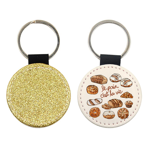 Le Pain C'est La Vie – Bread is Life French Bakery Illustration - keyring by EZbie