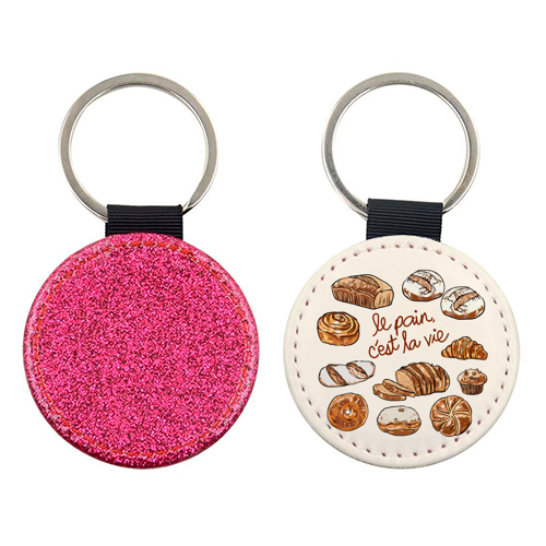 Le Pain C'est La Vie – Bread is Life French Bakery Illustration - keyring by EZbie