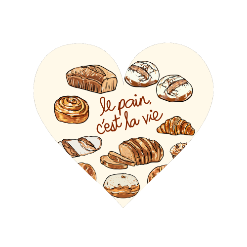Le Pain C'est La Vie – Bread is Life French Bakery Illustration - Magnet by EZbie