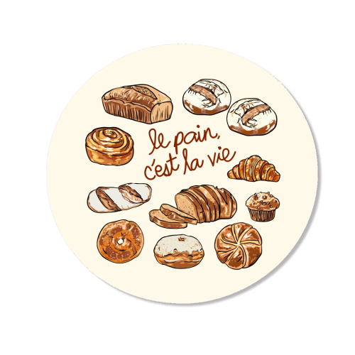Le Pain C'est La Vie – Bread is Life French Bakery Illustration - Magnet by EZbie