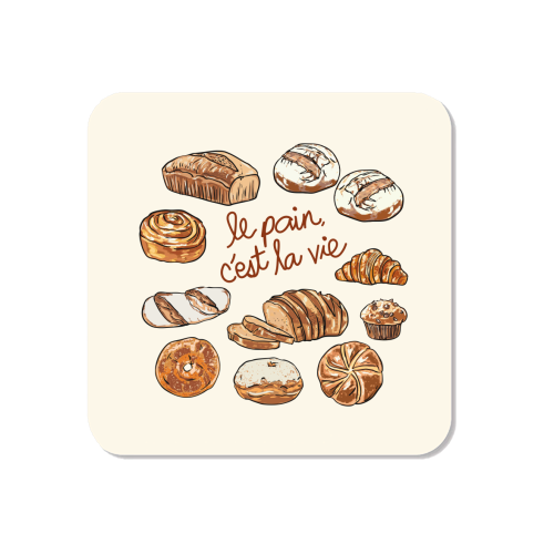 Le Pain C'est La Vie – Bread is Life French Bakery Illustration - Magnet by EZbie