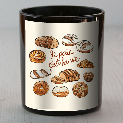 Le Pain C'est La Vie – Bread is Life French Bakery Illustration - scented candle by EZbie