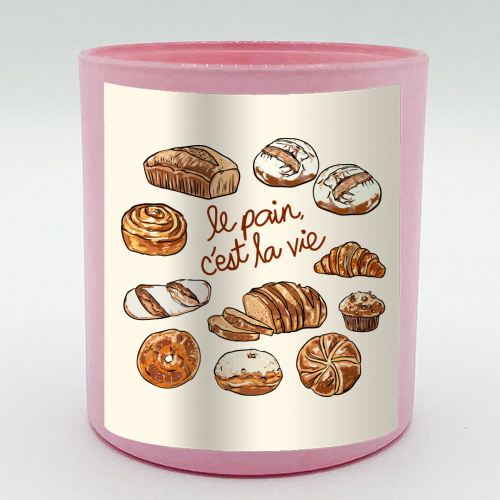 Le Pain C'est La Vie – Bread is Life French Bakery Illustration - scented candle by EZbie
