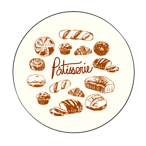 Vintage French Patisserie Bread Bakery Illustration - Circle Sticker by EZbie