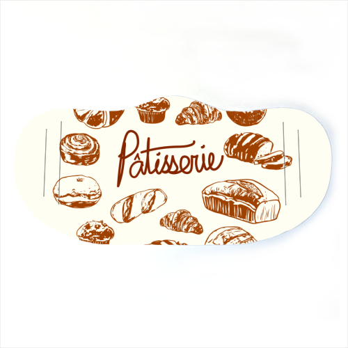 Vintage French Patisserie Bread Bakery Illustration - face cover mask by EZbie