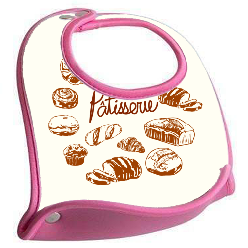 Vintage French Patisserie Bread Bakery Illustration - feeding bib by EZbie