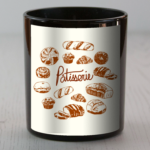 Vintage French Patisserie Bread Bakery Illustration - scented candle by EZbie