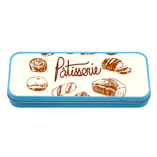 Vintage French Patisserie Bread Bakery Illustration - tin pencil case by EZbie
