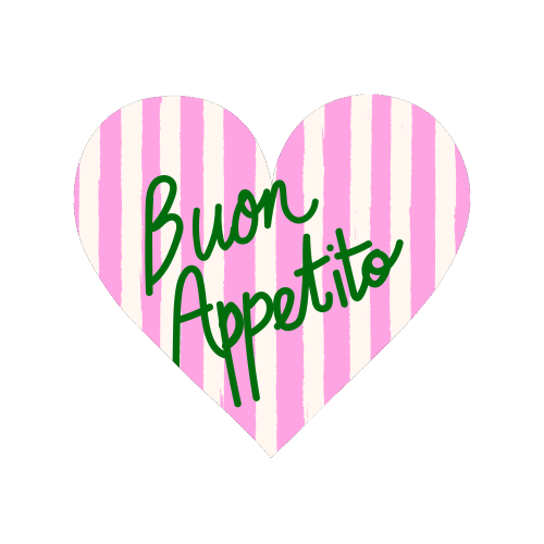 Buon Appetito Pink Groovy Stripes Minimalist Illustration - Magnet by EZbie
